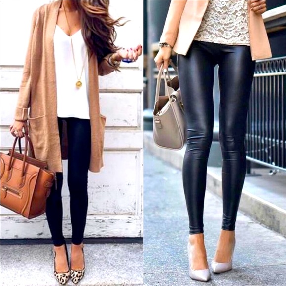 Pants - Faux Leather Leggings